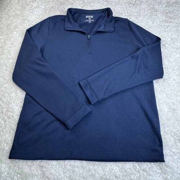 Rhone Communter 1/4 Zip Navy Blue Active Zip Pullover Performance Sweater - Picture 1 of 6
